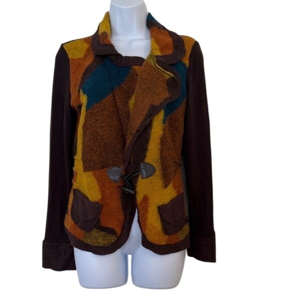 Insight Women's Multicolor Patchwork Wool Blend B… - image 1